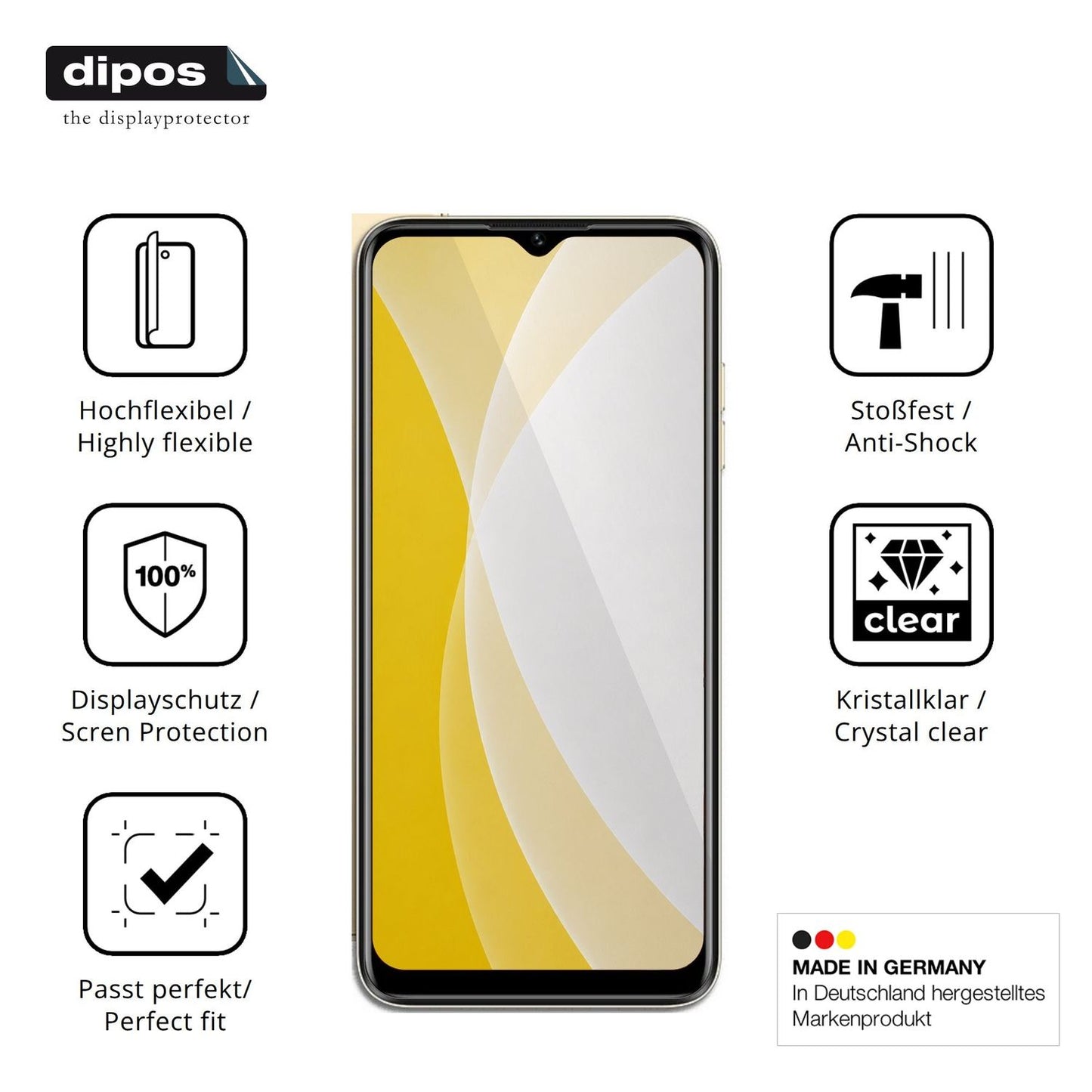 Displayschutz hergestellt in Deutschland, höchste Qualität made in Germany