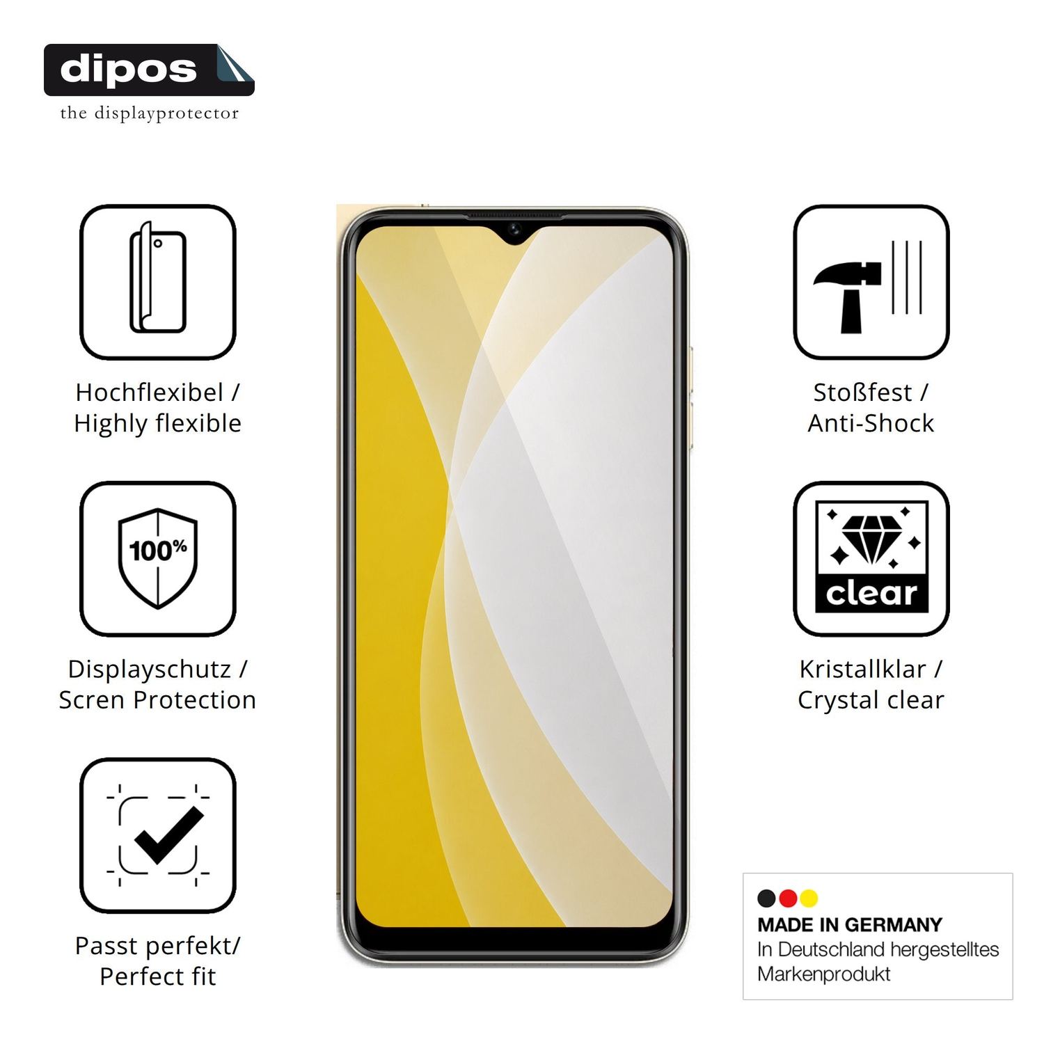 Displayschutz hergestellt in Deutschland, höchste Qualität made in Germany