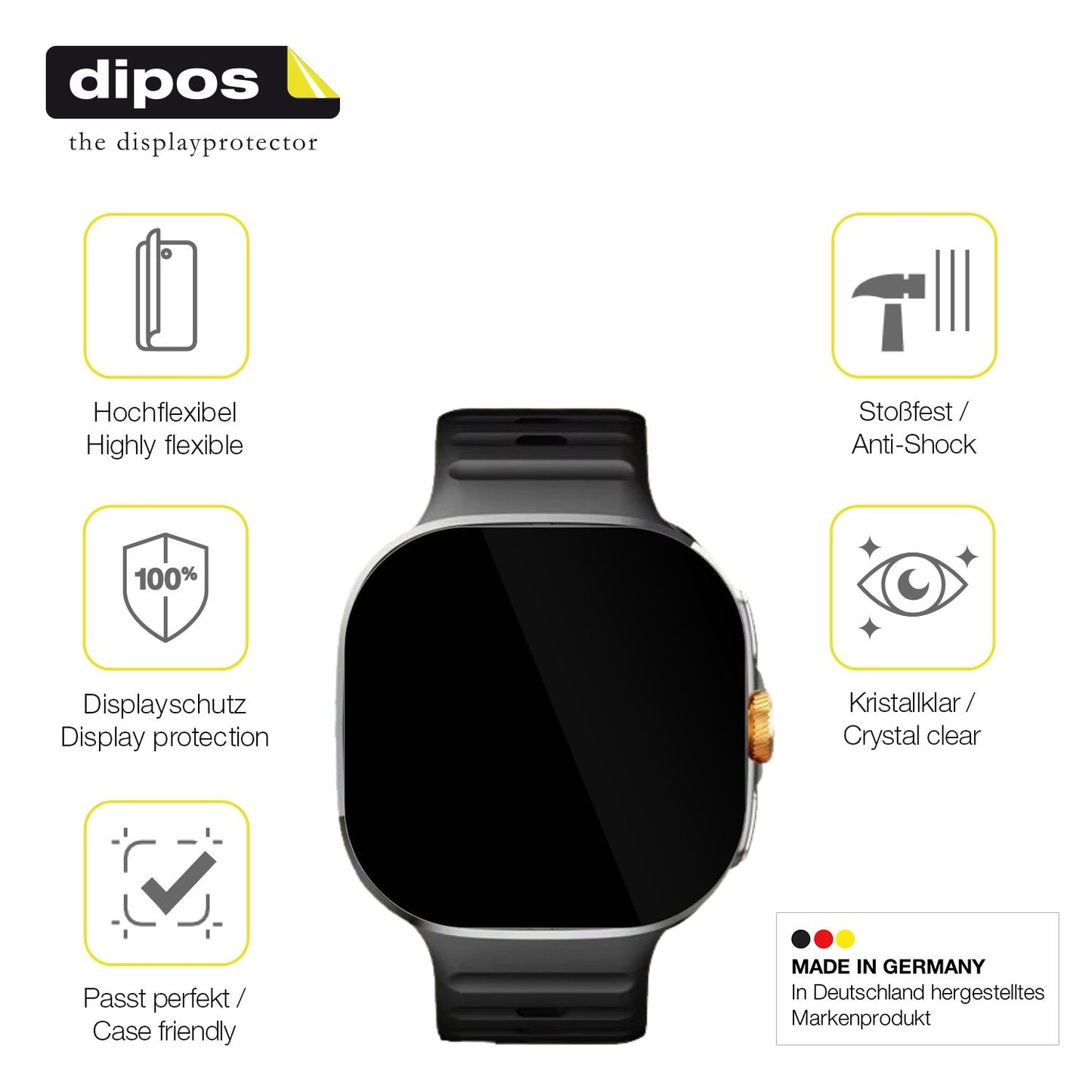 Displayschutz hergestellt in Deutschland, höchste Qualität made in Germany
