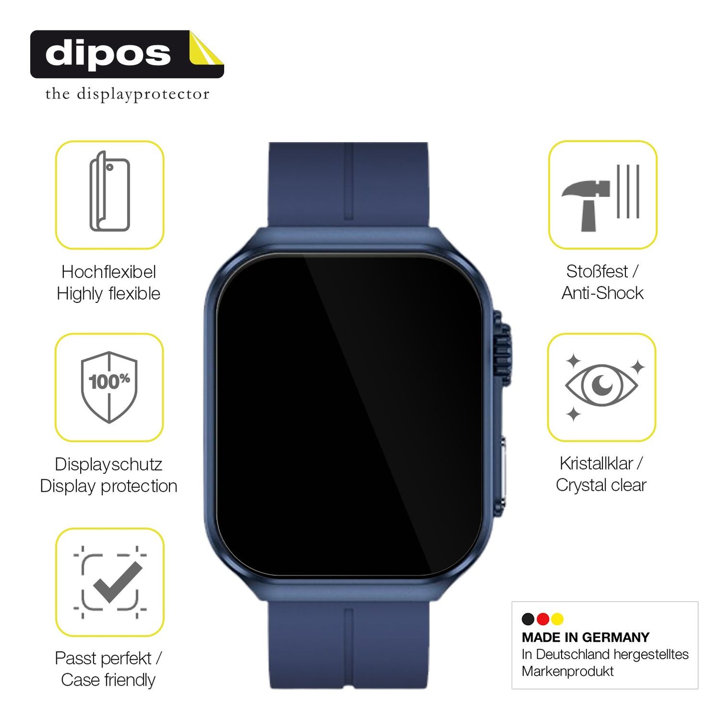 Displayschutz hergestellt in Deutschland, höchste Qualität made in Germany
