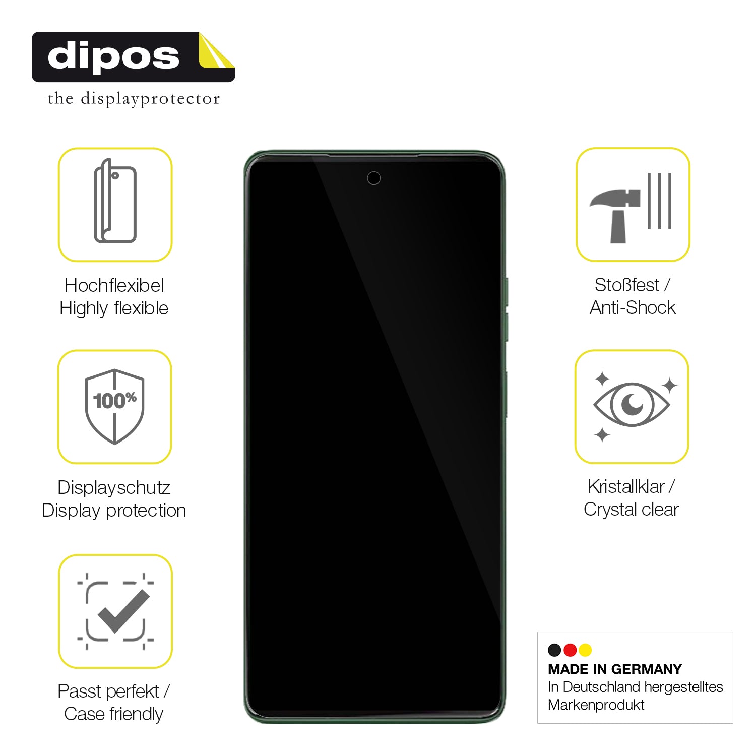 Displayschutz hergestellt in Deutschland, höchste Qualität made in Germany
