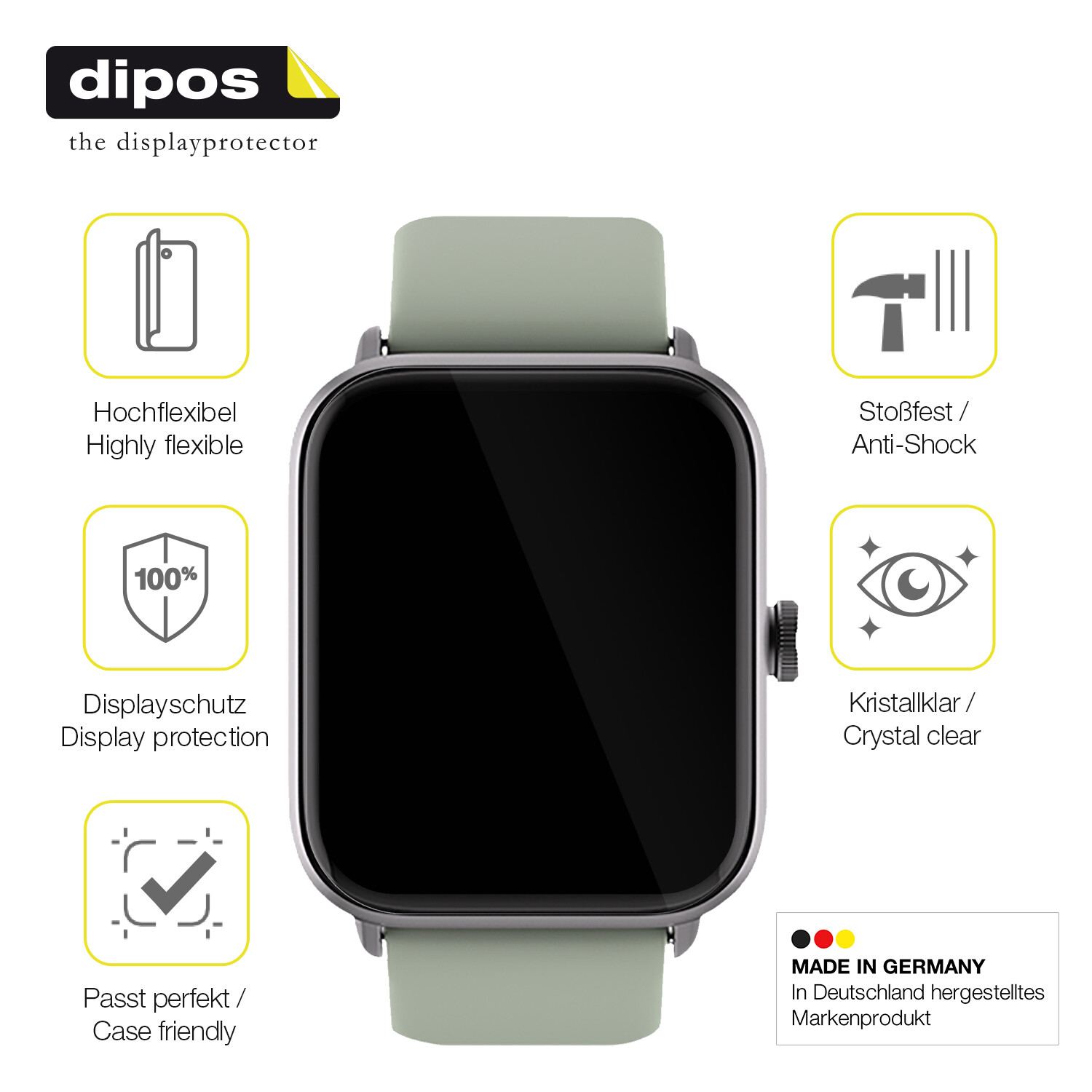 Displayschutz hergestellt in Deutschland, höchste Qualität made in Germany