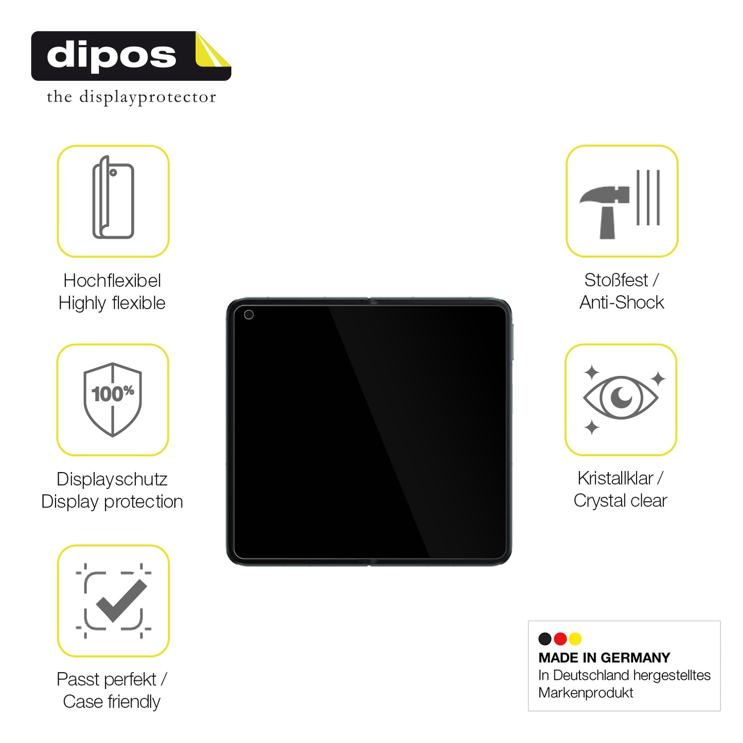 Displayschutz hergestellt in Deutschland, höchste Qualität made in Germany