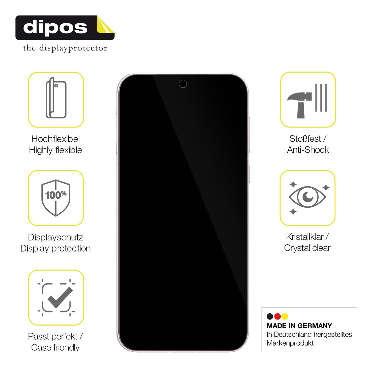 Displayschutz hergestellt in Deutschland, höchste Qualität made in Germany