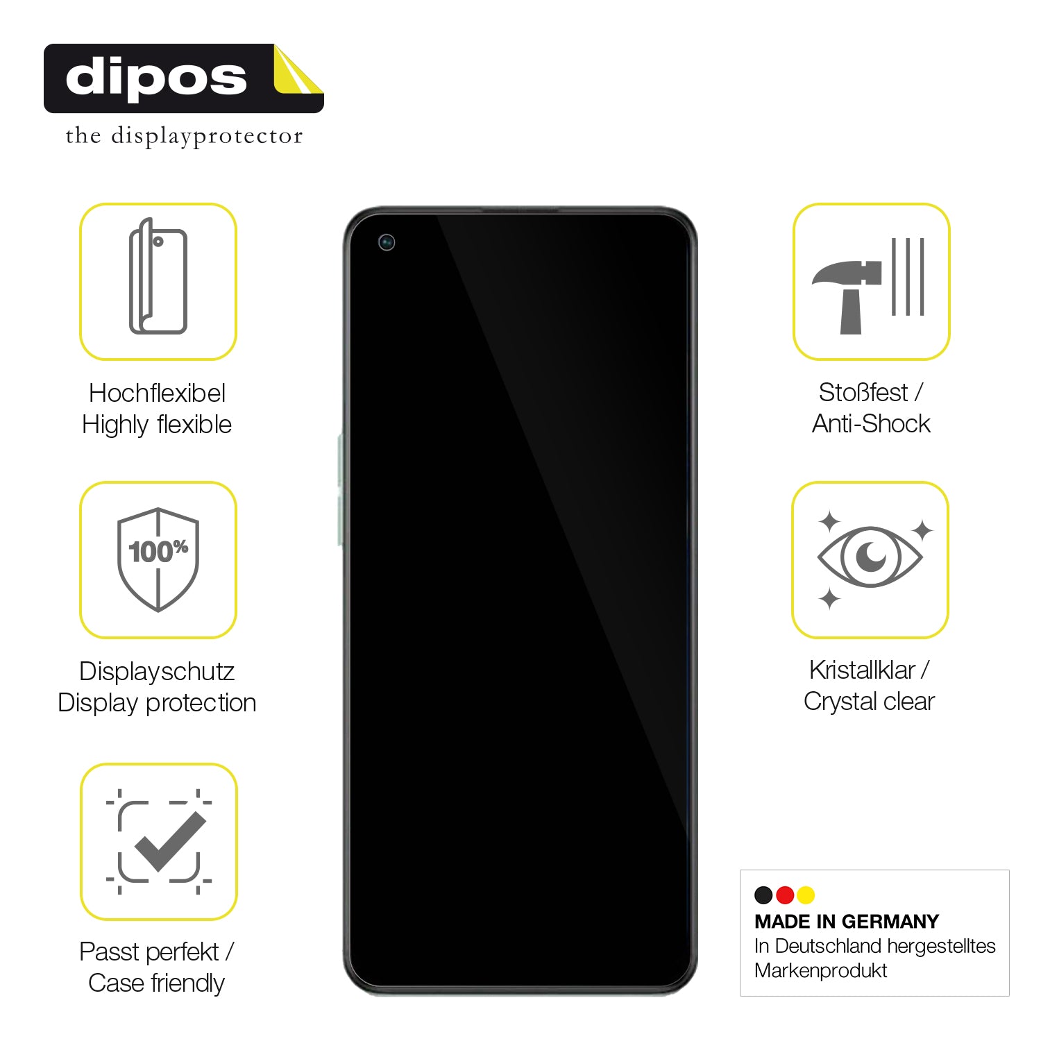 Displayschutz hergestellt in Deutschland, höchste Qualität made in Germany
