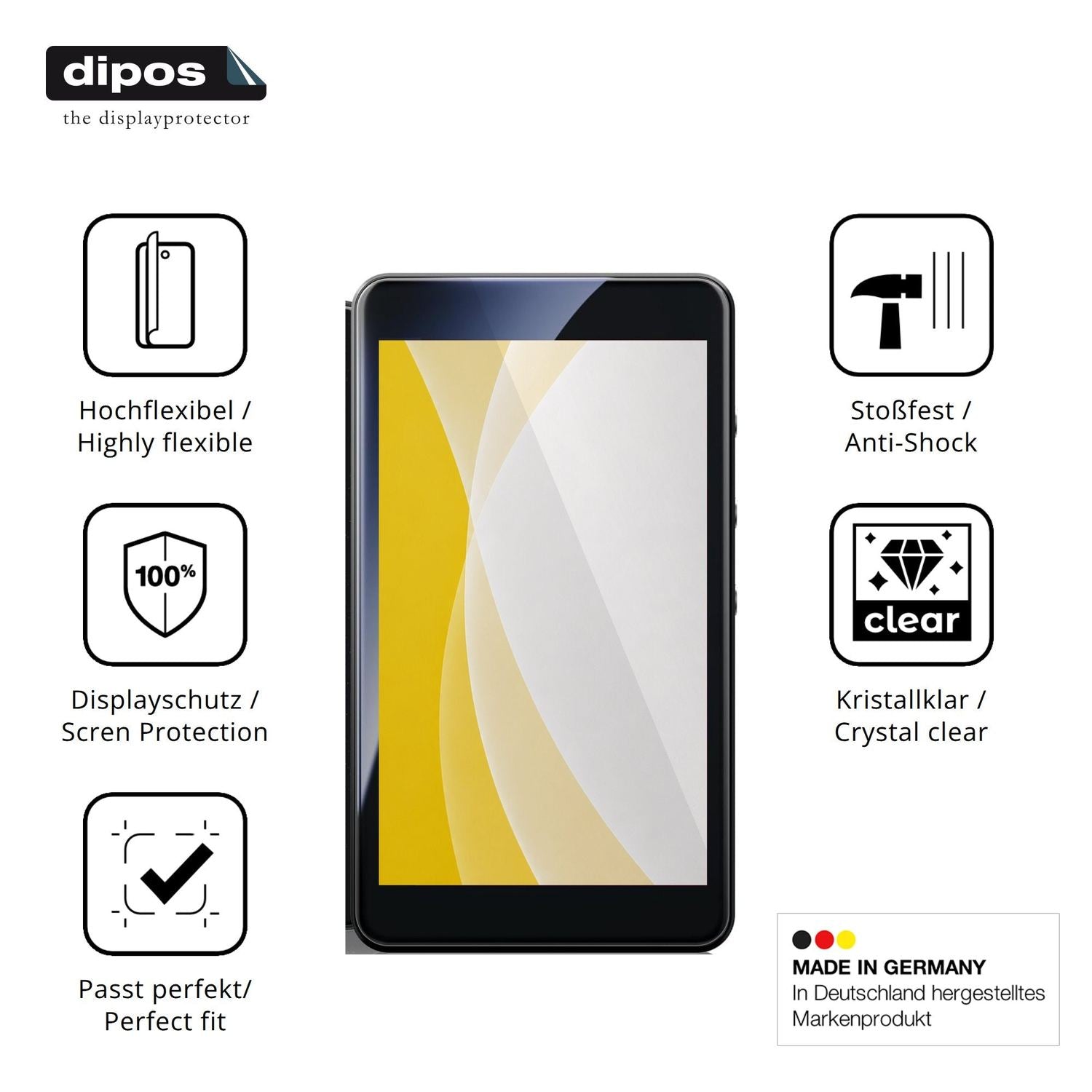 Displayschutz hergestellt in Deutschland, höchste Qualität made in Germany
