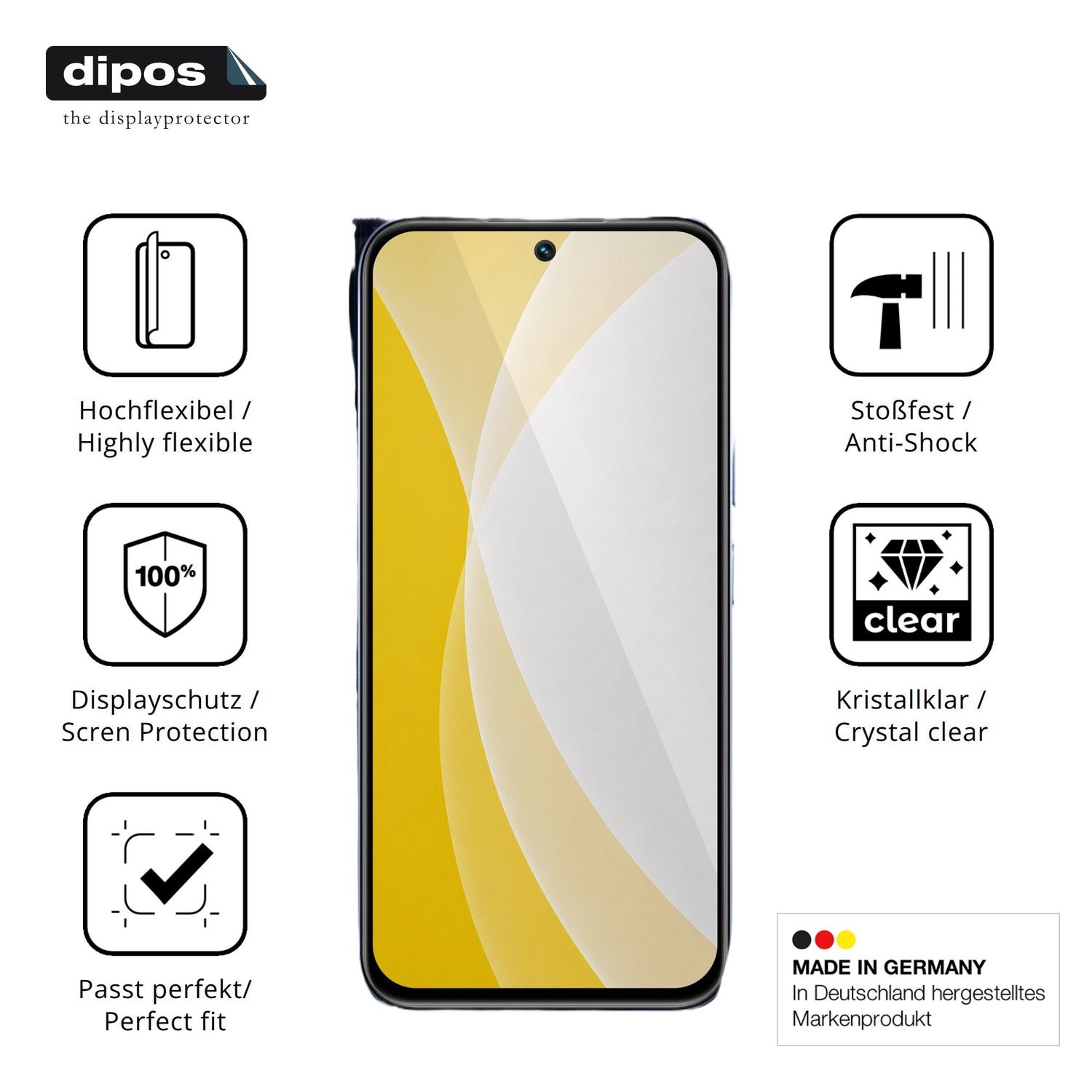 Displayschutz hergestellt in Deutschland, höchste Qualität made in Germany