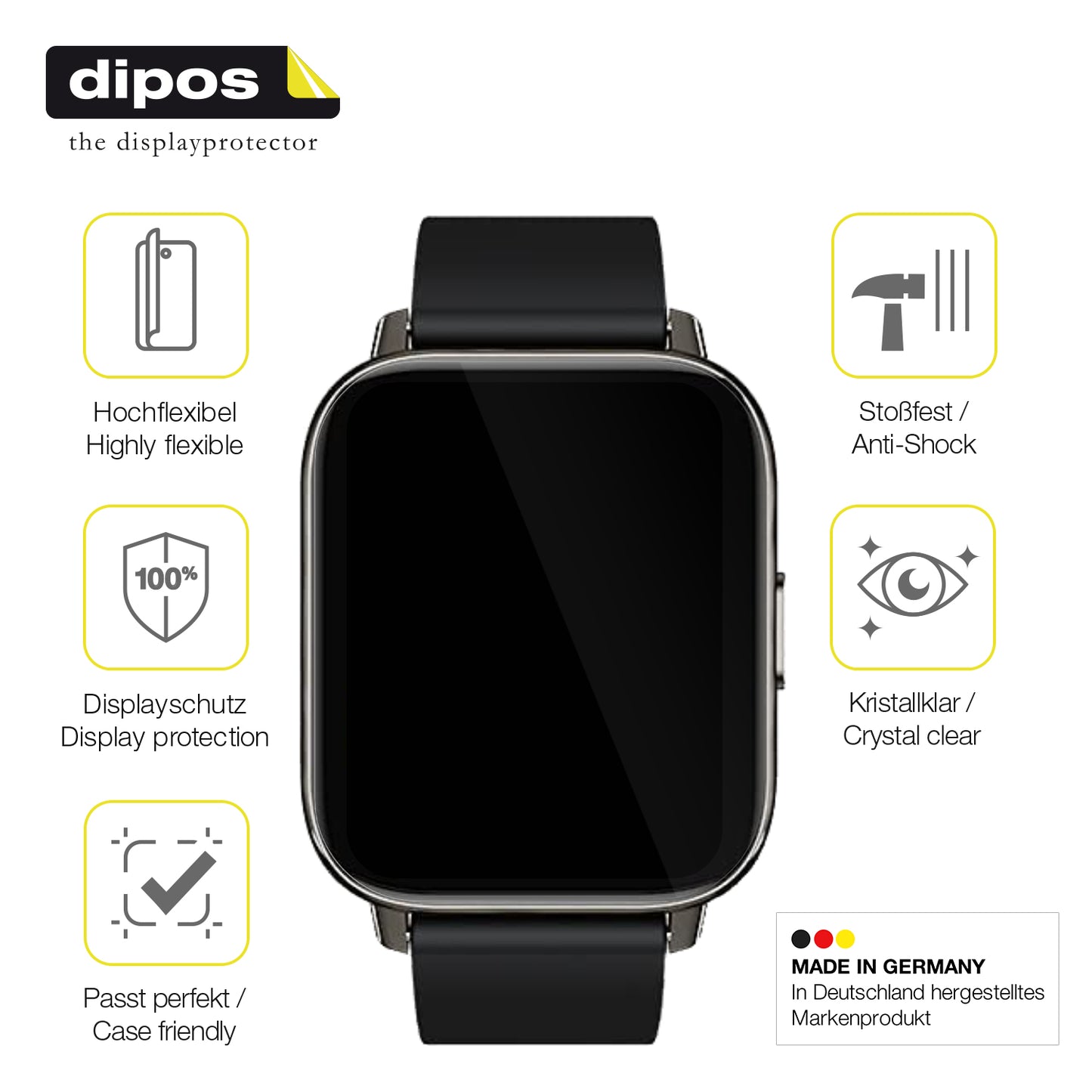 Displayschutz hergestellt in Deutschland, höchste Qualität made in Germany