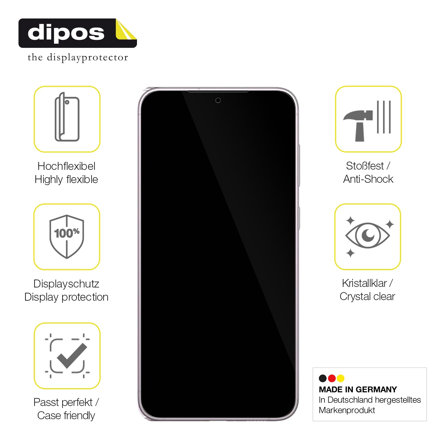 Displayschutz hergestellt in Deutschland, höchste Qualität made in Germany