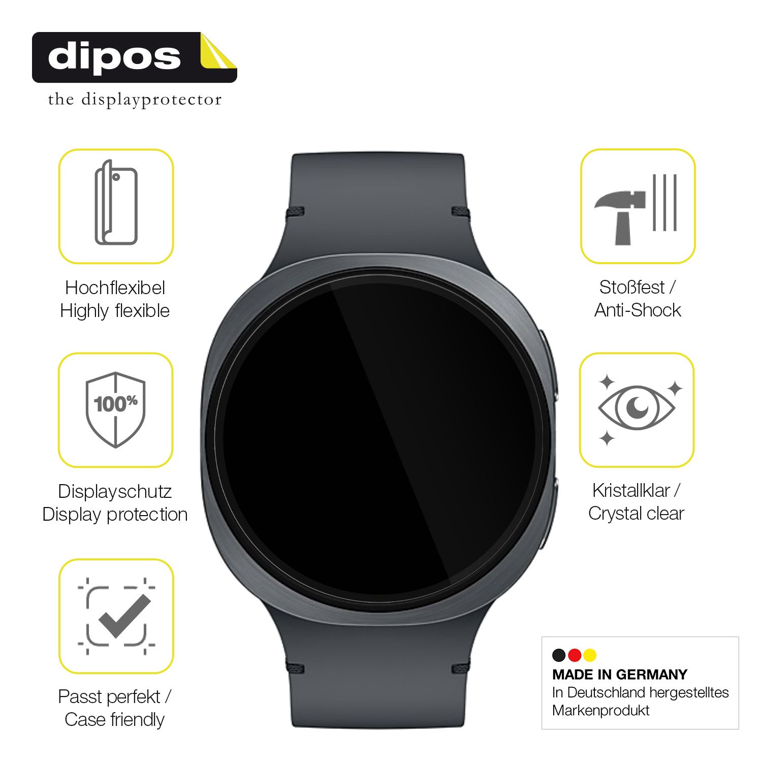Displayschutz hergestellt in Deutschland, höchste Qualität made in Germany