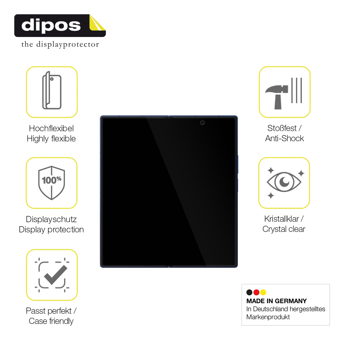 Displayschutz hergestellt in Deutschland, höchste Qualität made in Germany
