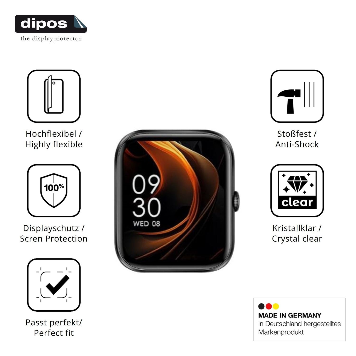 Displayschutz hergestellt in Deutschland, höchste Qualität made in Germany