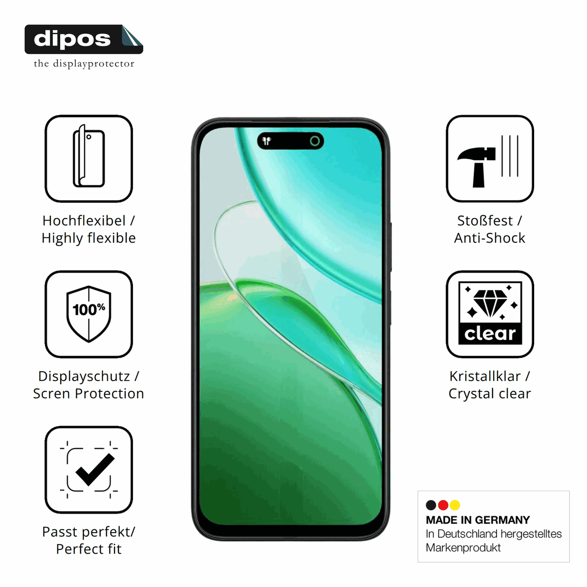 Displayschutz hergestellt in Deutschland, höchste Qualität made in Germany