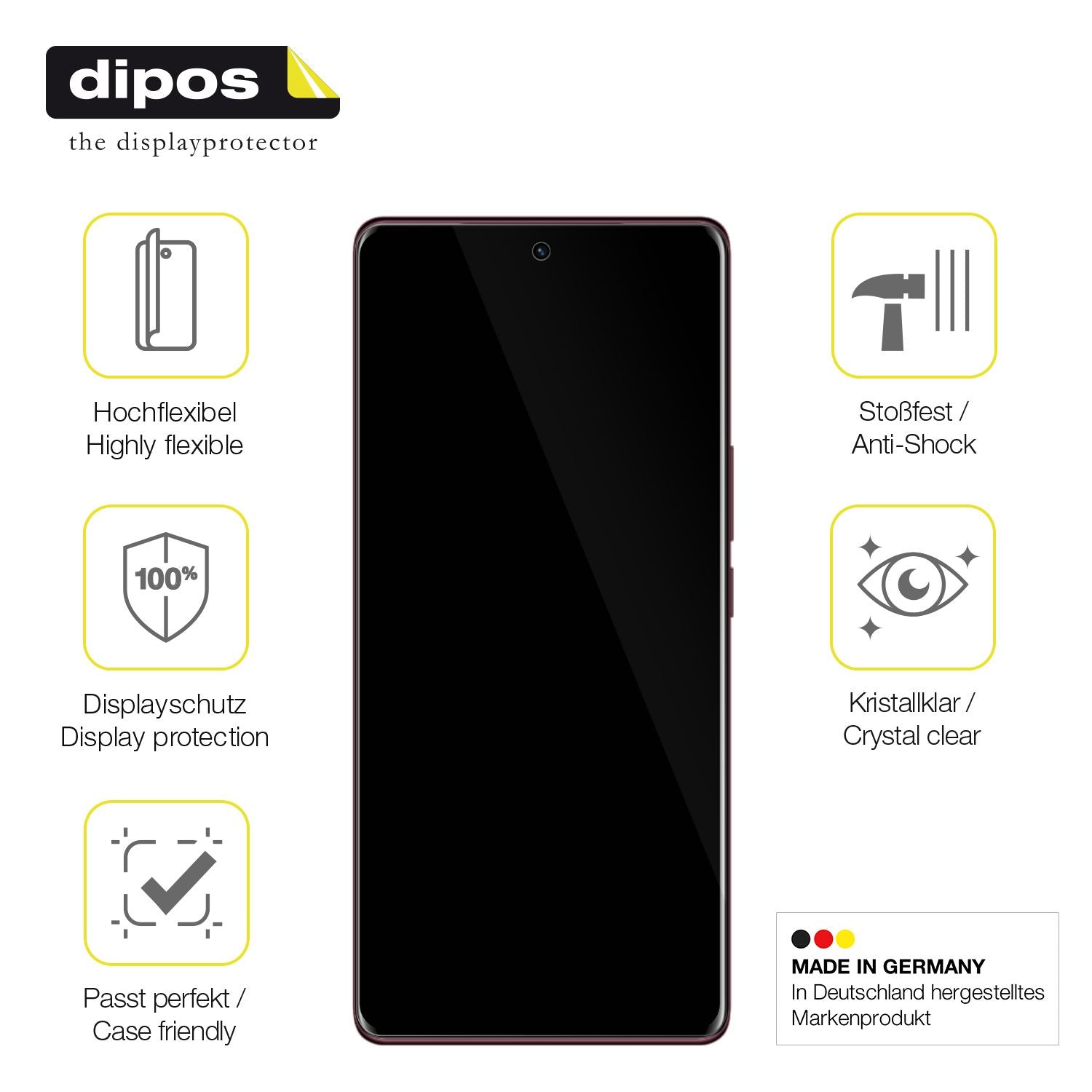 Displayschutz hergestellt in Deutschland, höchste Qualität made in Germany