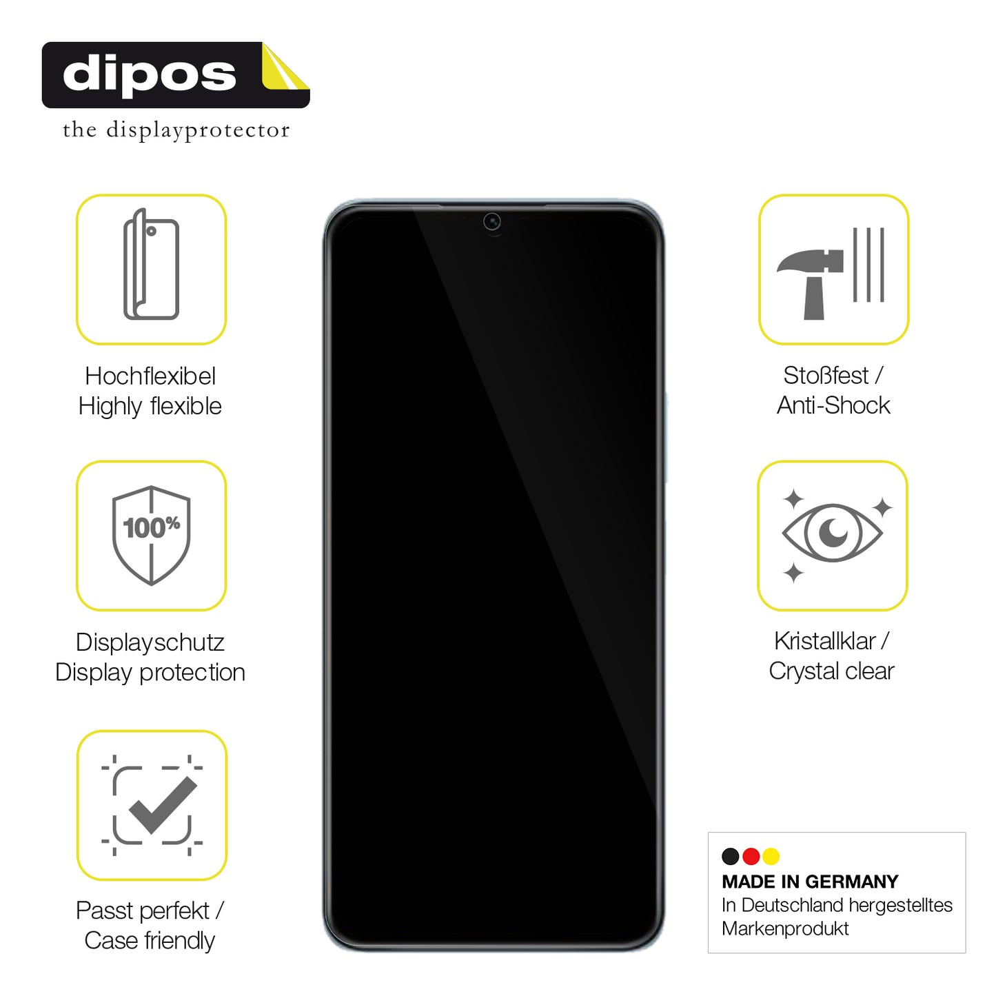 Displayschutz hergestellt in Deutschland, höchste Qualität made in Germany