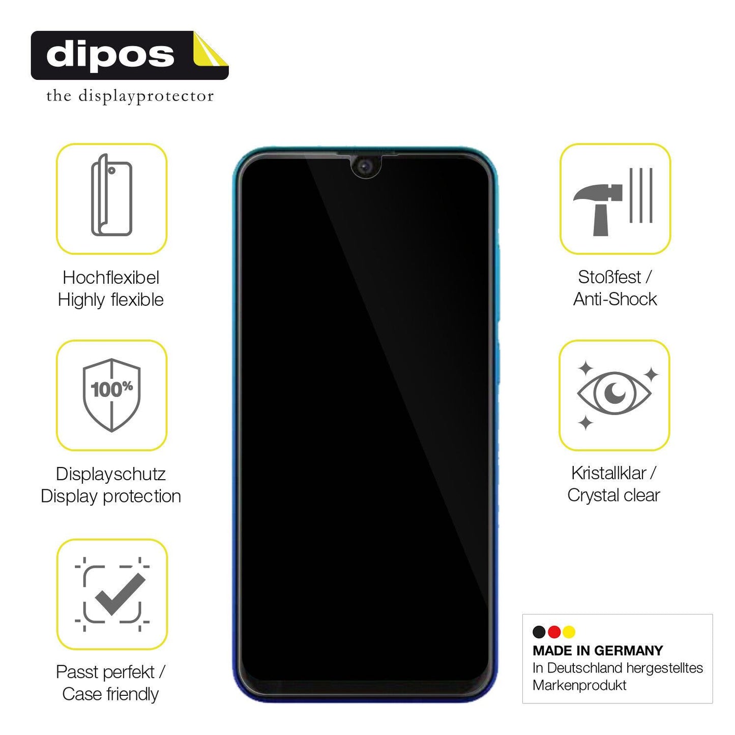 Displayschutz hergestellt in Deutschland, höchste Qualität made in Germany