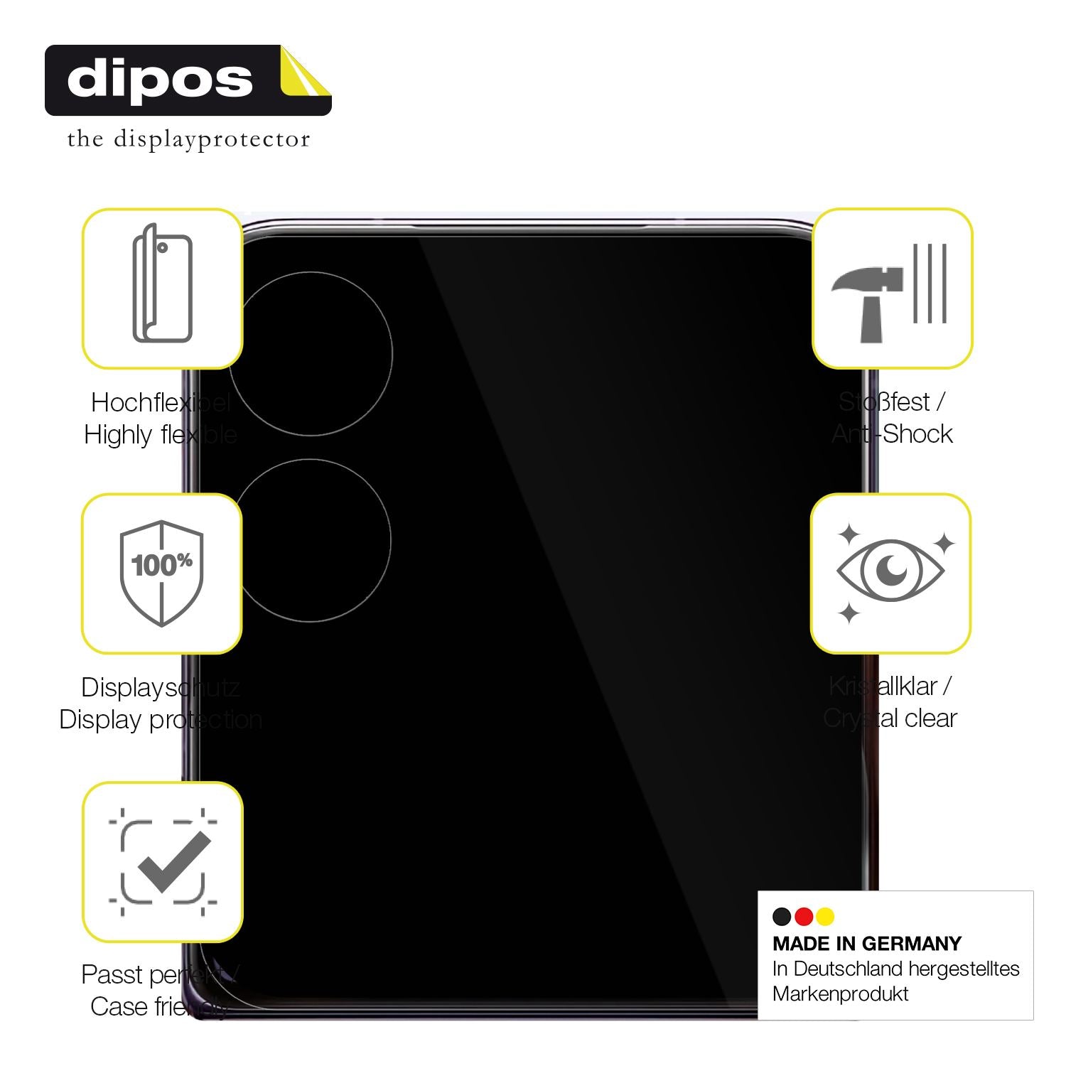 Displayschutz hergestellt in Deutschland, höchste Qualität made in Germany