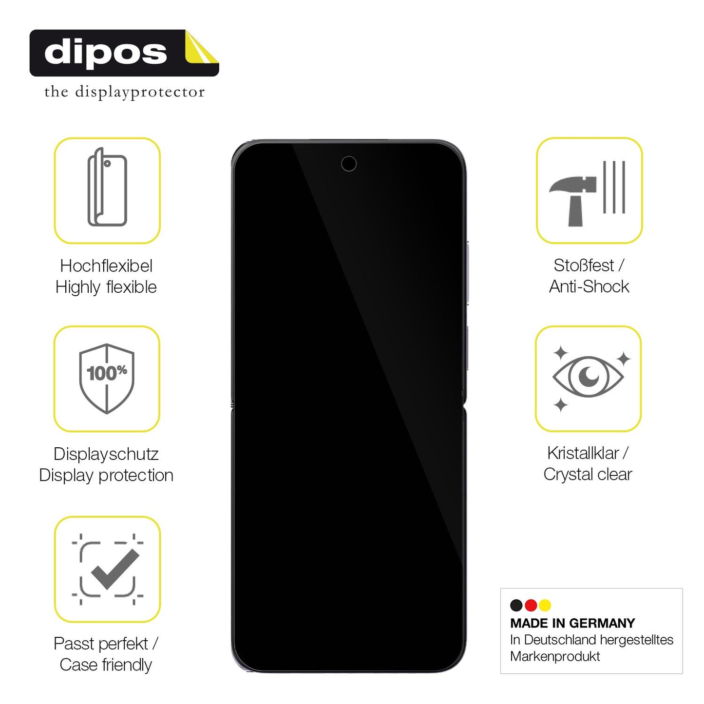Displayschutz hergestellt in Deutschland, höchste Qualität made in Germany