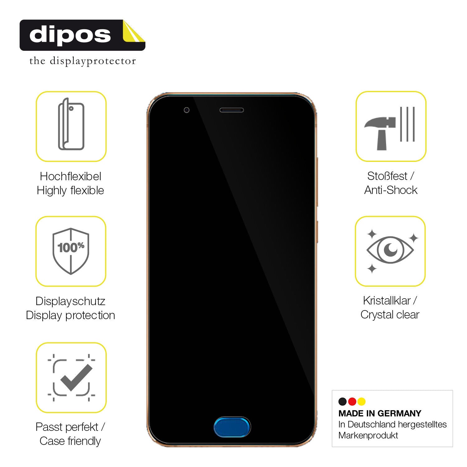 Displayschutz hergestellt in Deutschland, höchste Qualität made in Germany