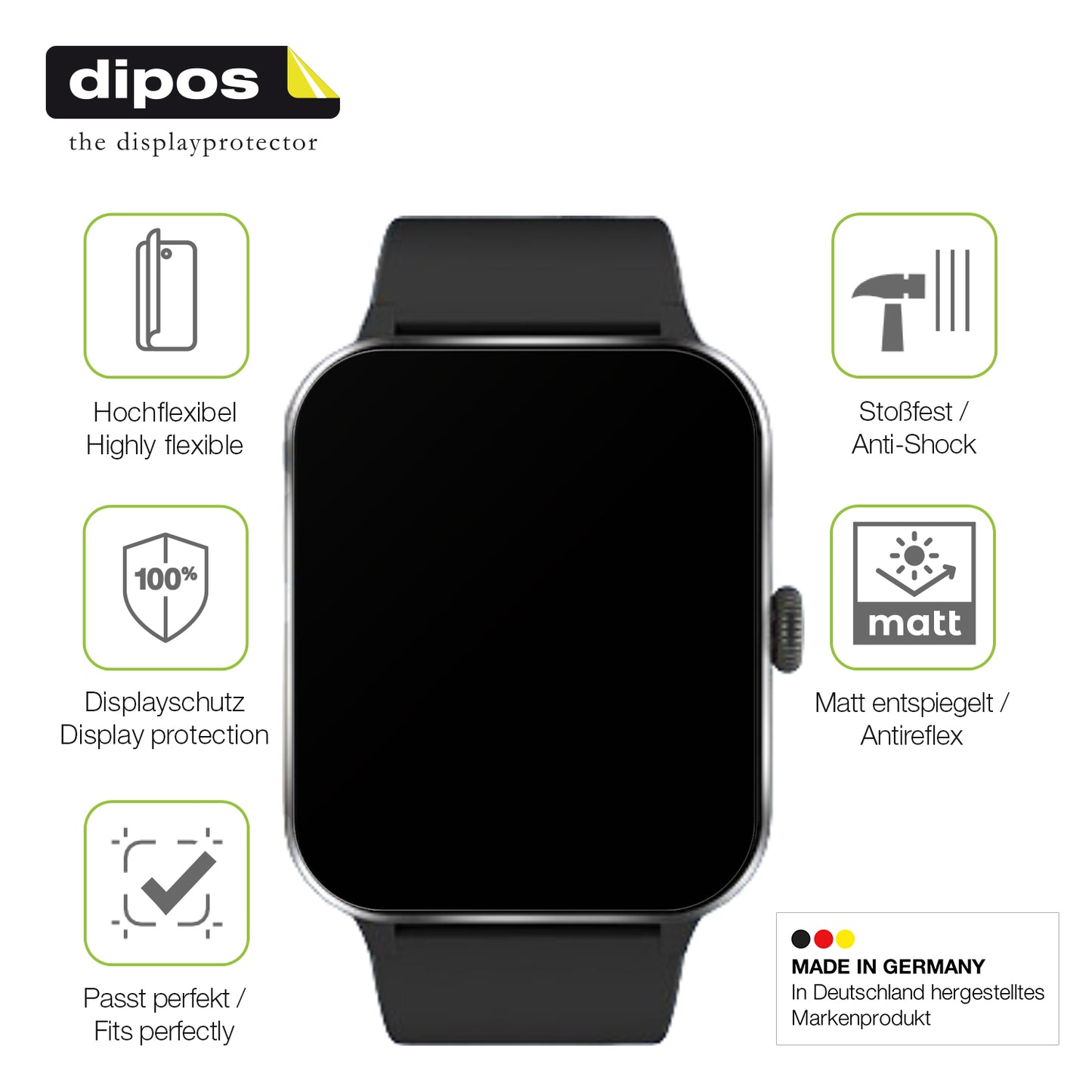 Displayschutz hergestellt in Deutschland, höchste Qualität made in Germany