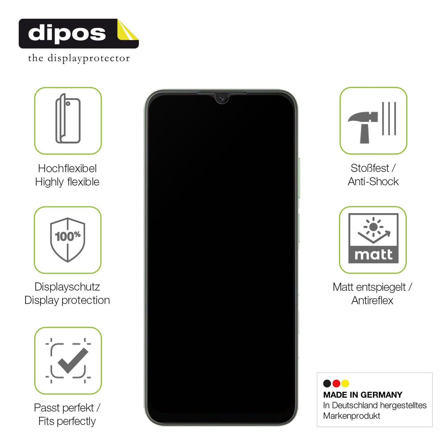 Displayschutz hergestellt in Deutschland, höchste Qualität made in Germany