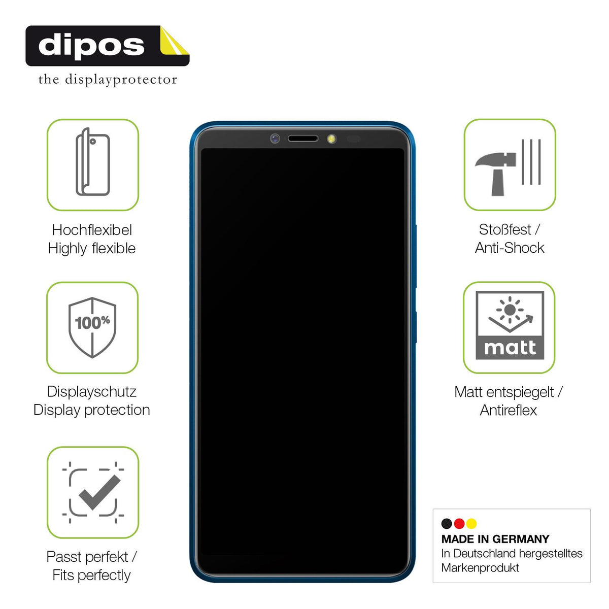 Displayschutz hergestellt in Deutschland, höchste Qualität made in Germany