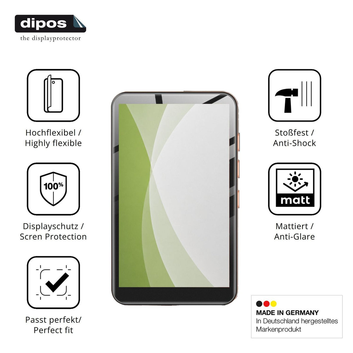 Displayschutz hergestellt in Deutschland, höchste Qualität made in Germany