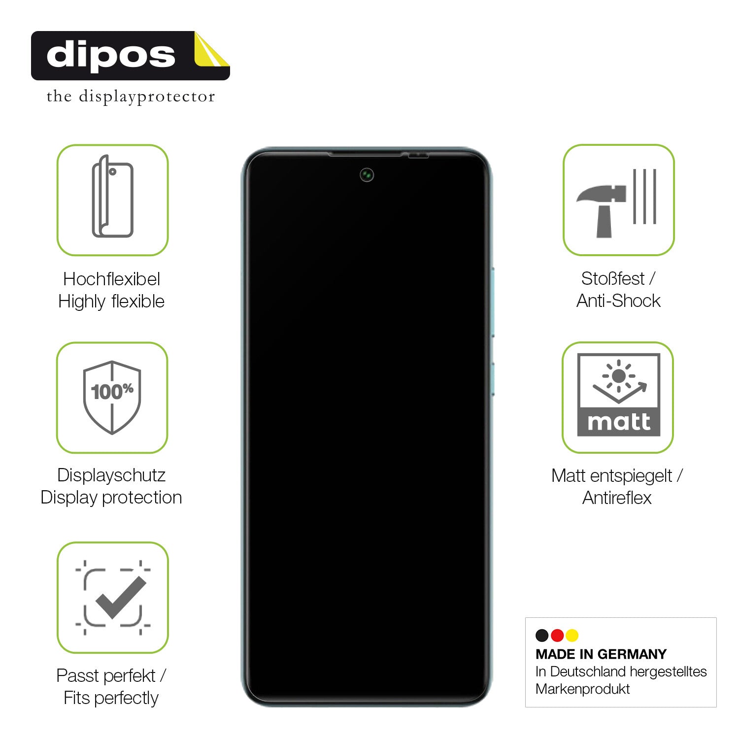 Displayschutz hergestellt in Deutschland, höchste Qualität made in Germany