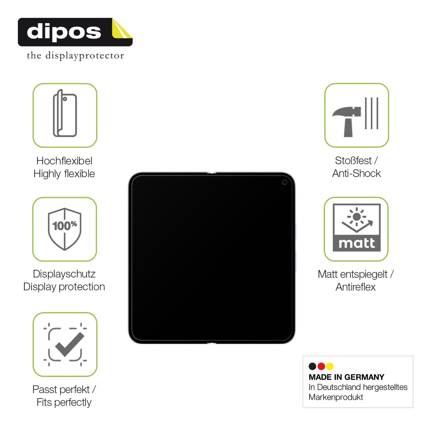Displayschutz hergestellt in Deutschland, höchste Qualität made in Germany