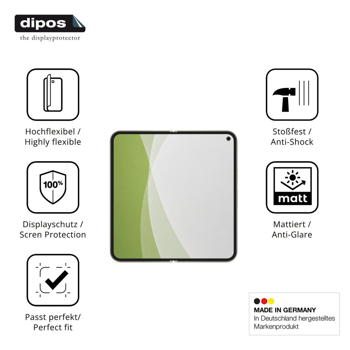 Displayschutz hergestellt in Deutschland, höchste Qualität made in Germany