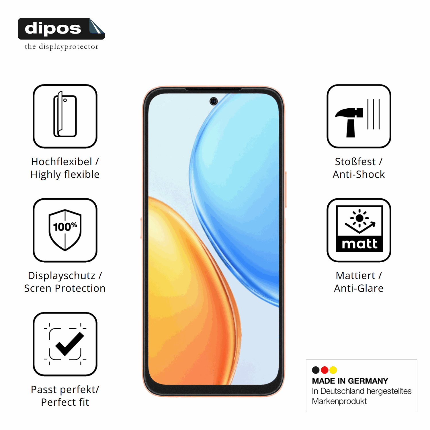 Displayschutz hergestellt in Deutschland, höchste Qualität made in Germany