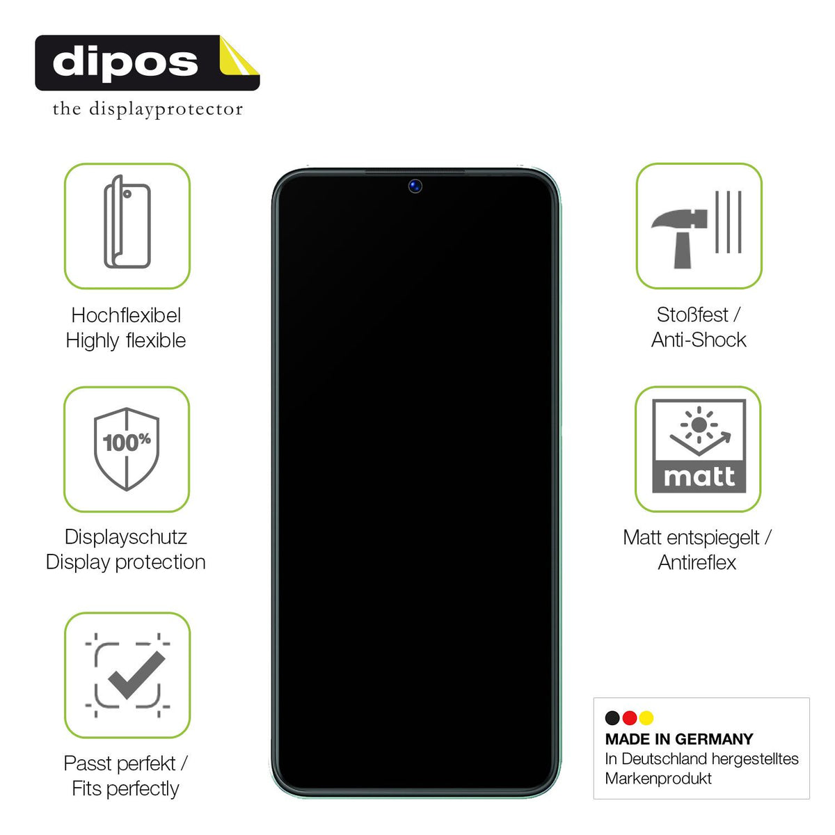 Displayschutz hergestellt in Deutschland, höchste Qualität made in Germany
