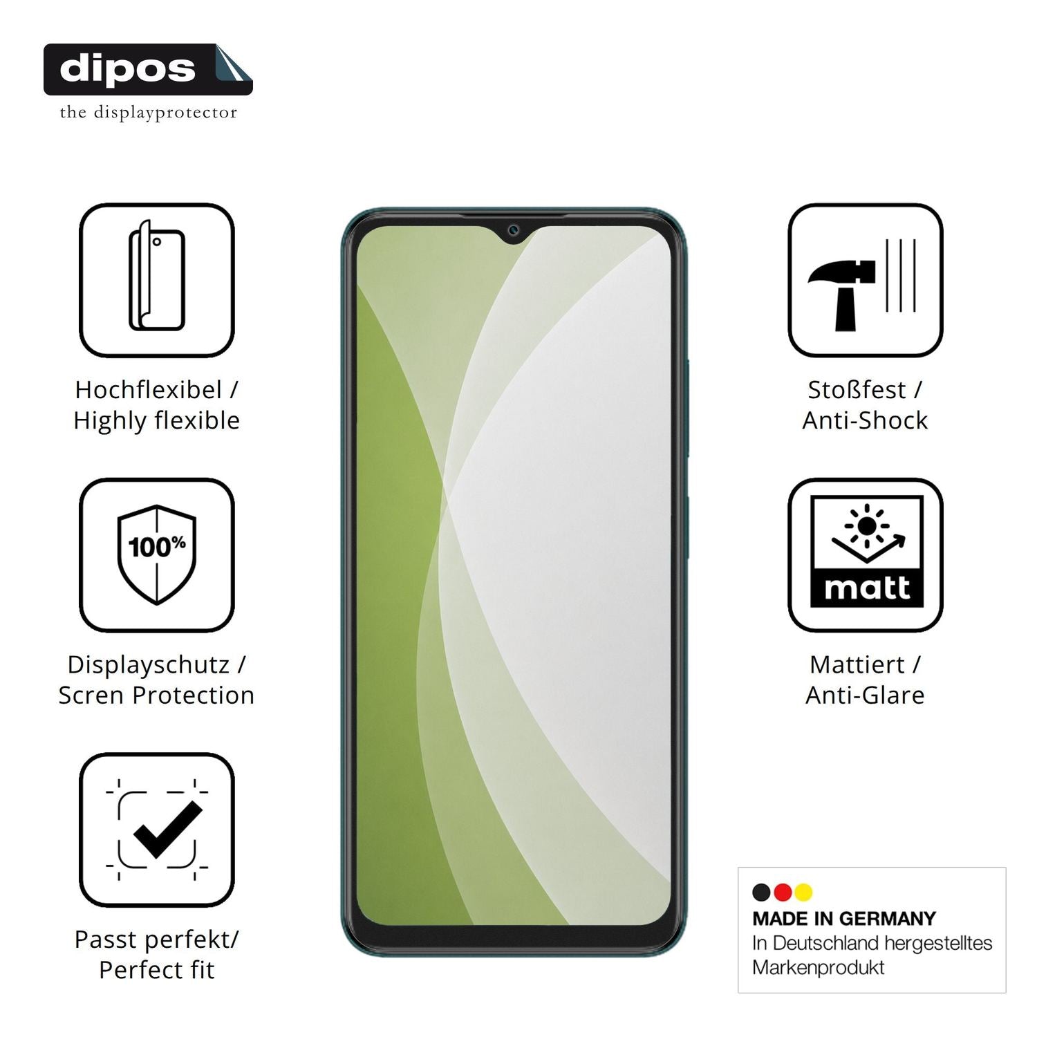 Displayschutz hergestellt in Deutschland, höchste Qualität made in Germany
