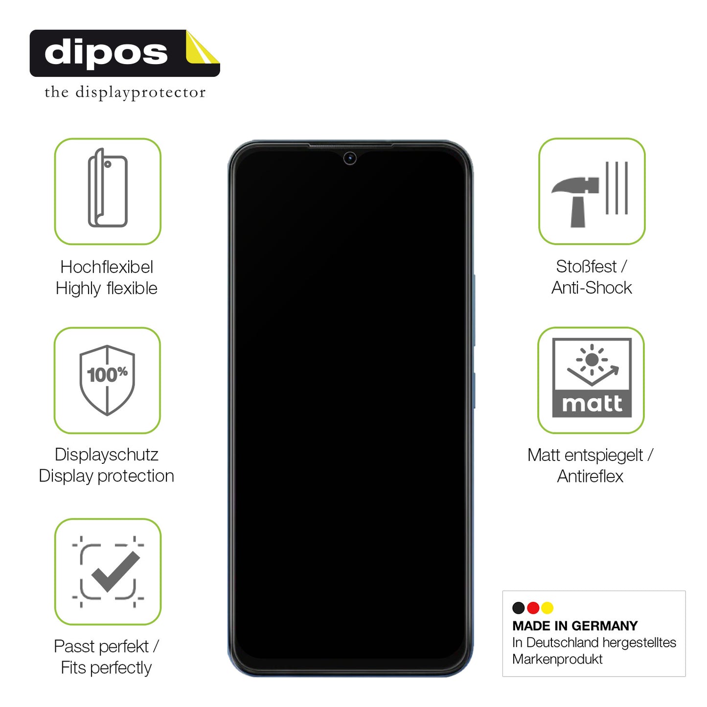 Displayschutz hergestellt in Deutschland, höchste Qualität made in Germany