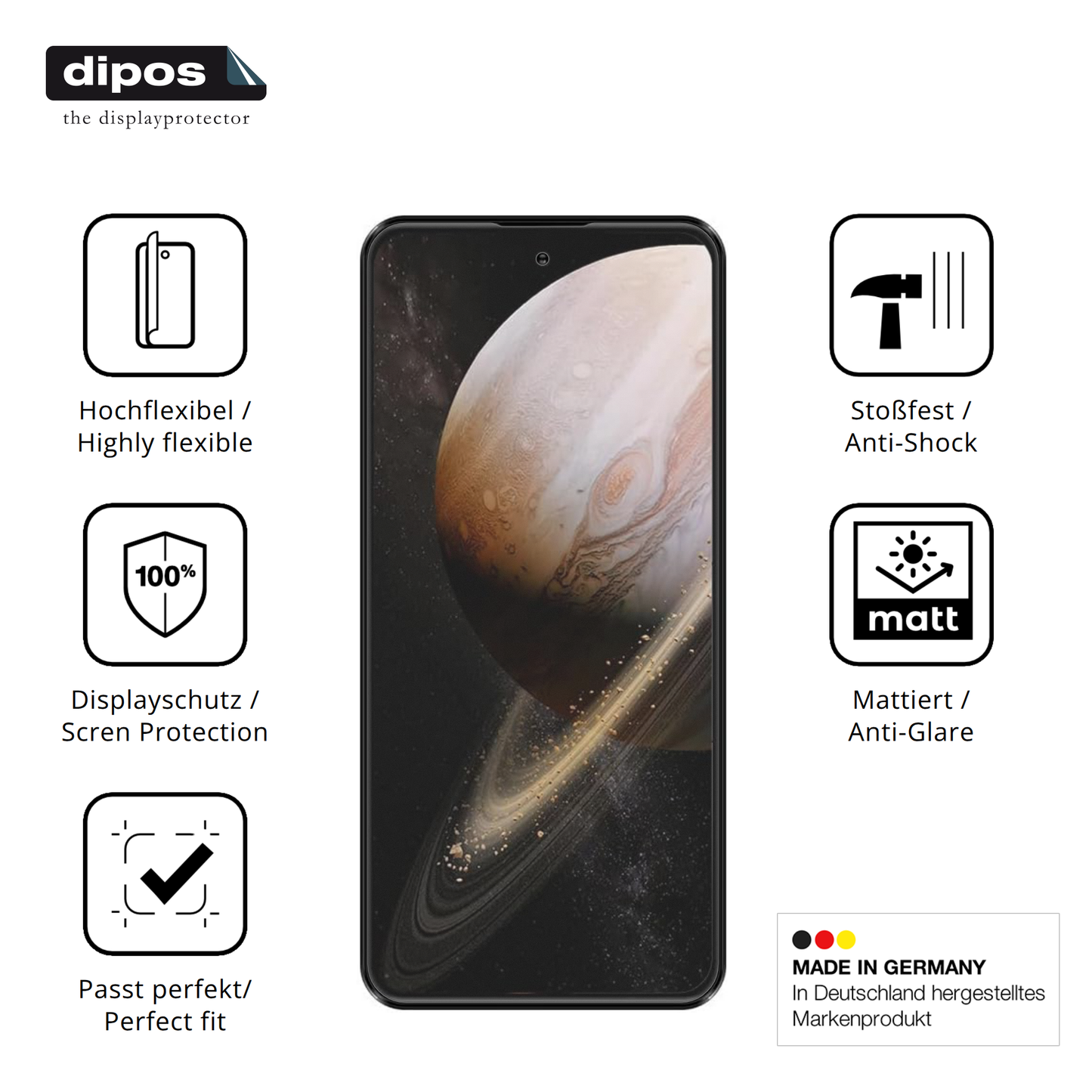 Displayschutz hergestellt in Deutschland, höchste Qualität made in Germany