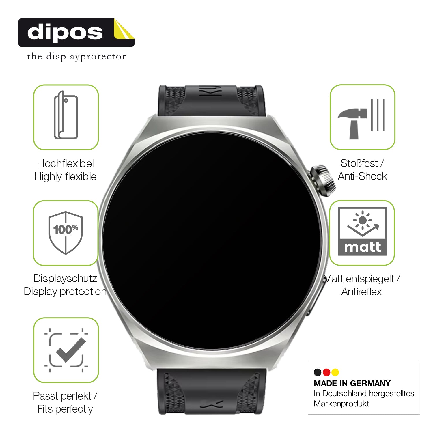 Displayschutz hergestellt in Deutschland, höchste Qualität made in Germany