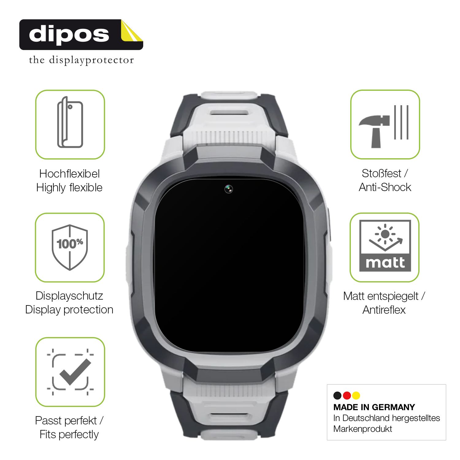 Displayschutz hergestellt in Deutschland, höchste Qualität made in Germany