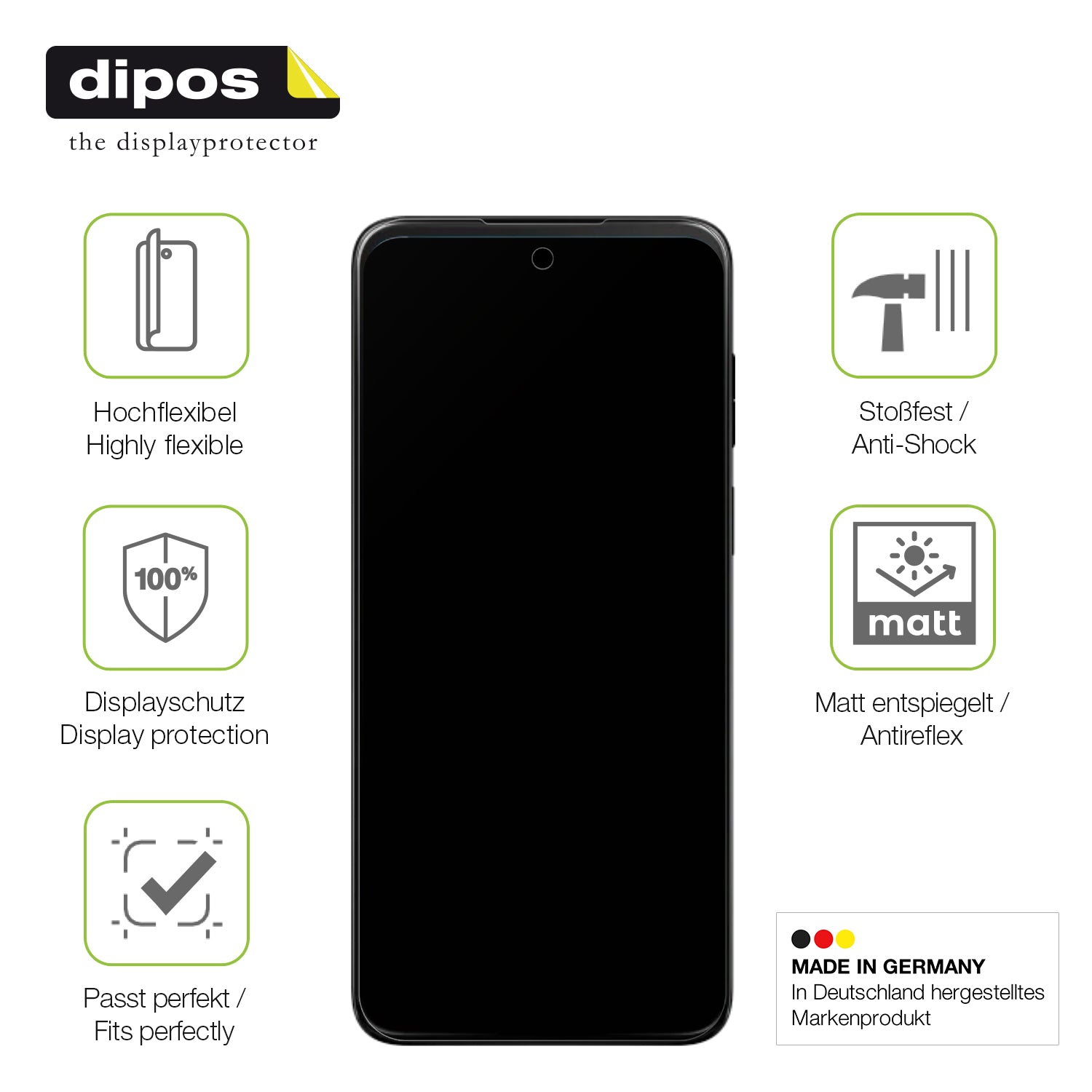 Displayschutz hergestellt in Deutschland, höchste Qualität made in Germany