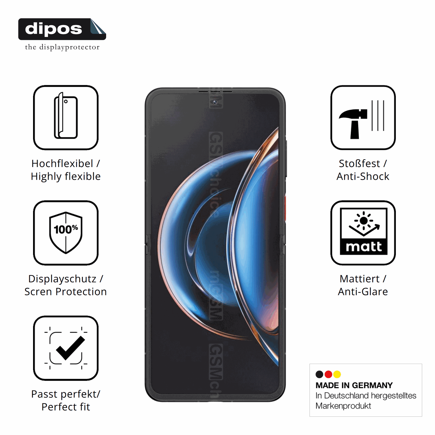 Displayschutz hergestellt in Deutschland, höchste Qualität made in Germany