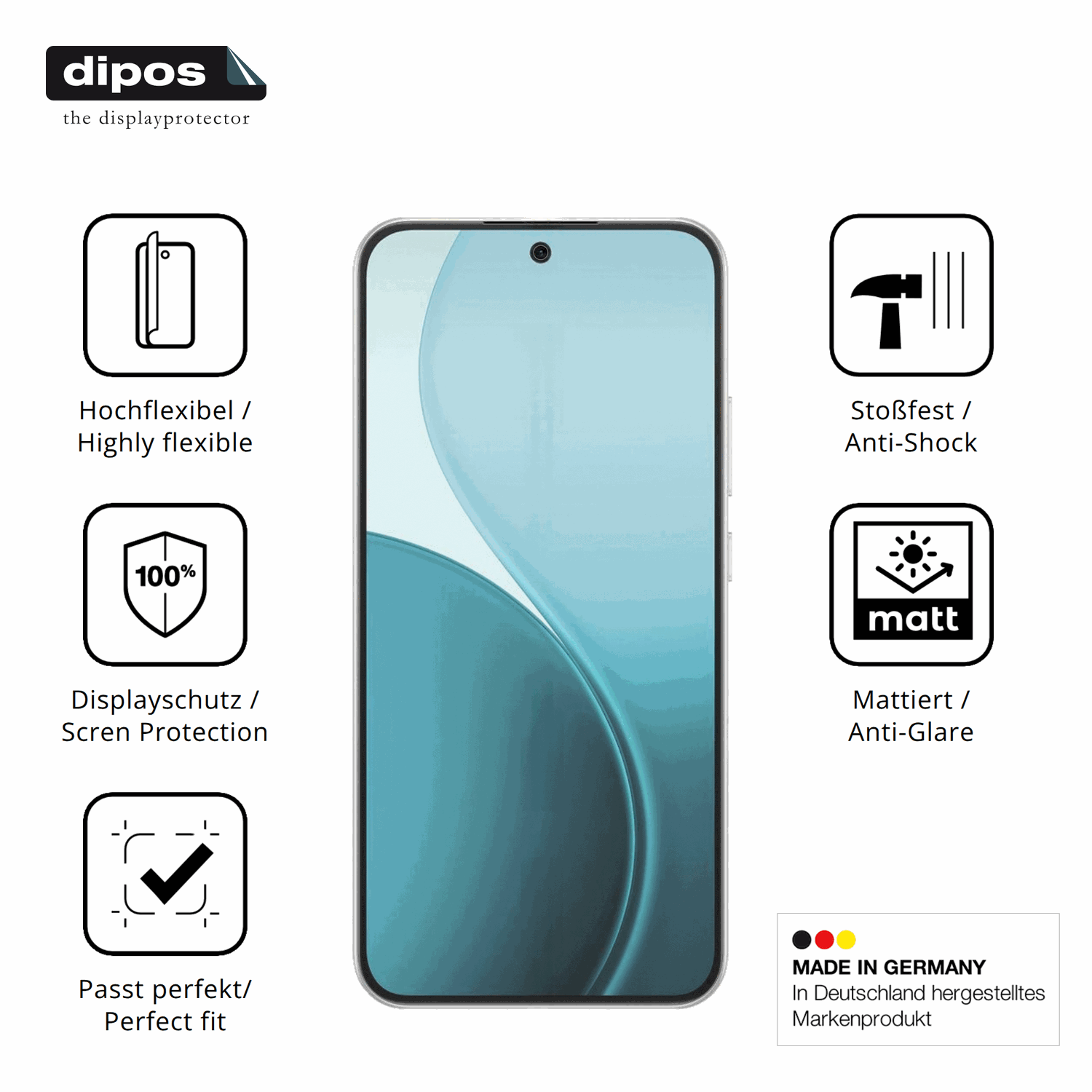 Displayschutz hergestellt in Deutschland, höchste Qualität made in Germany