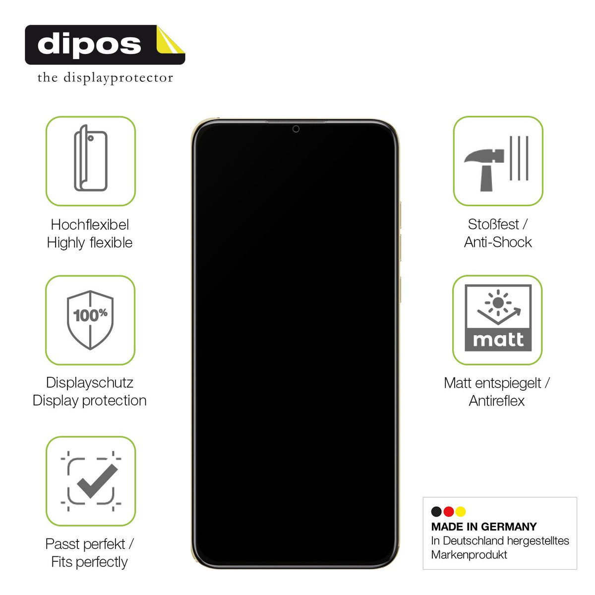 Displayschutz hergestellt in Deutschland, höchste Qualität made in Germany
