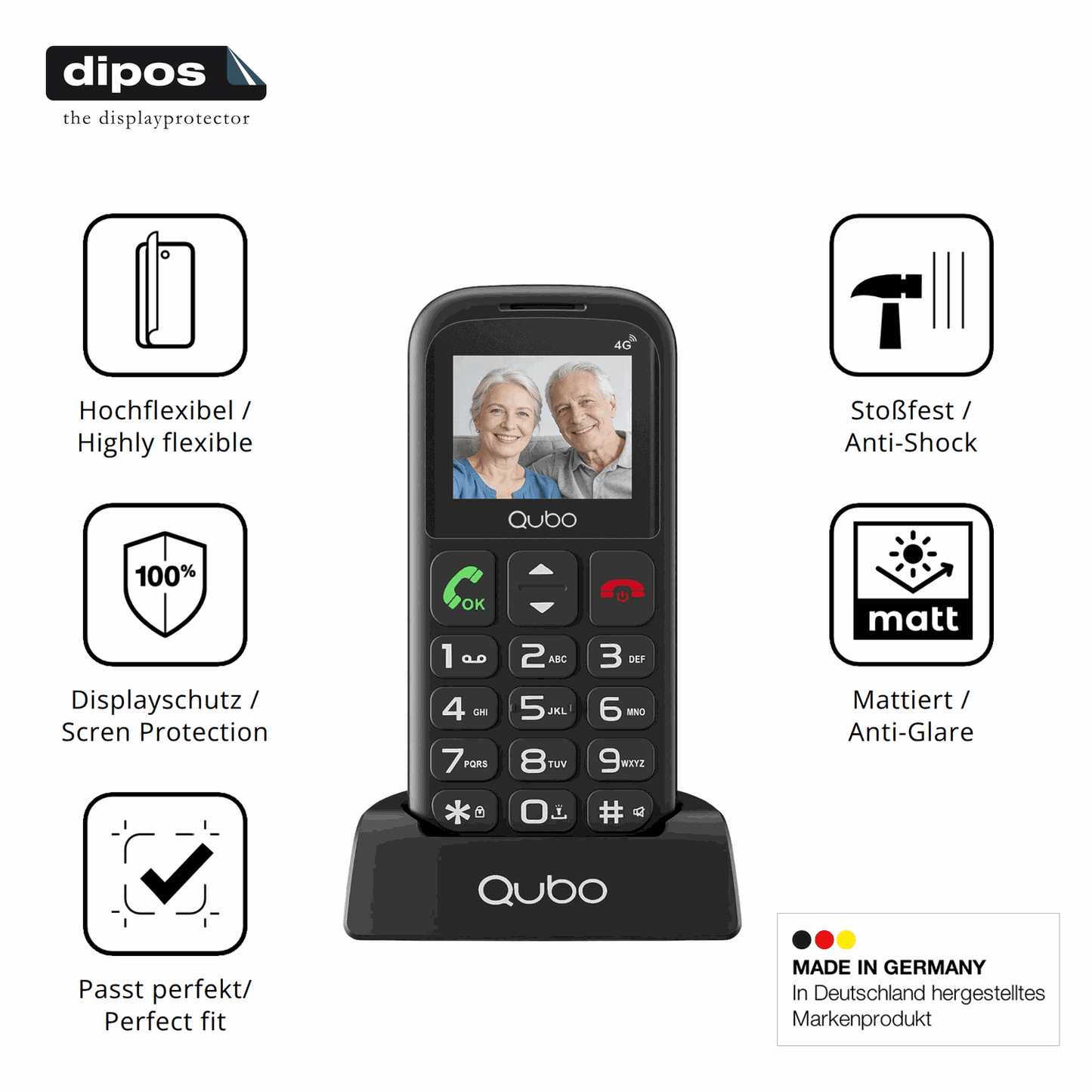 Displayschutz hergestellt in Deutschland, höchste Qualität made in Germany