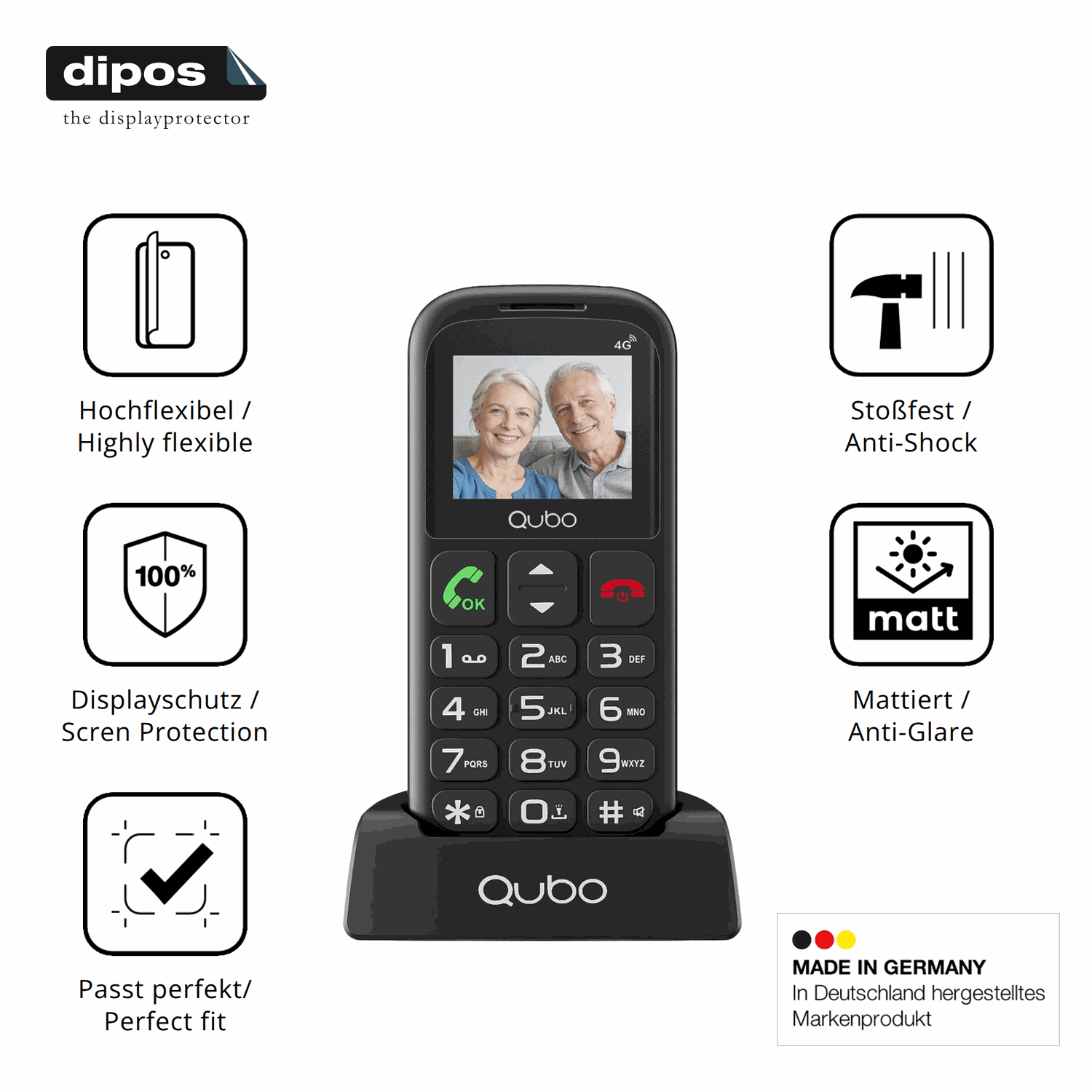 Displayschutz hergestellt in Deutschland, höchste Qualität made in Germany