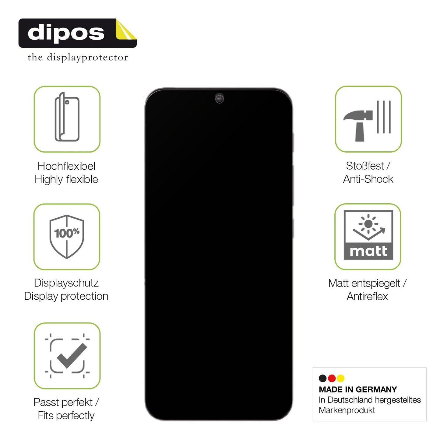 Displayschutz hergestellt in Deutschland, höchste Qualität made in Germany