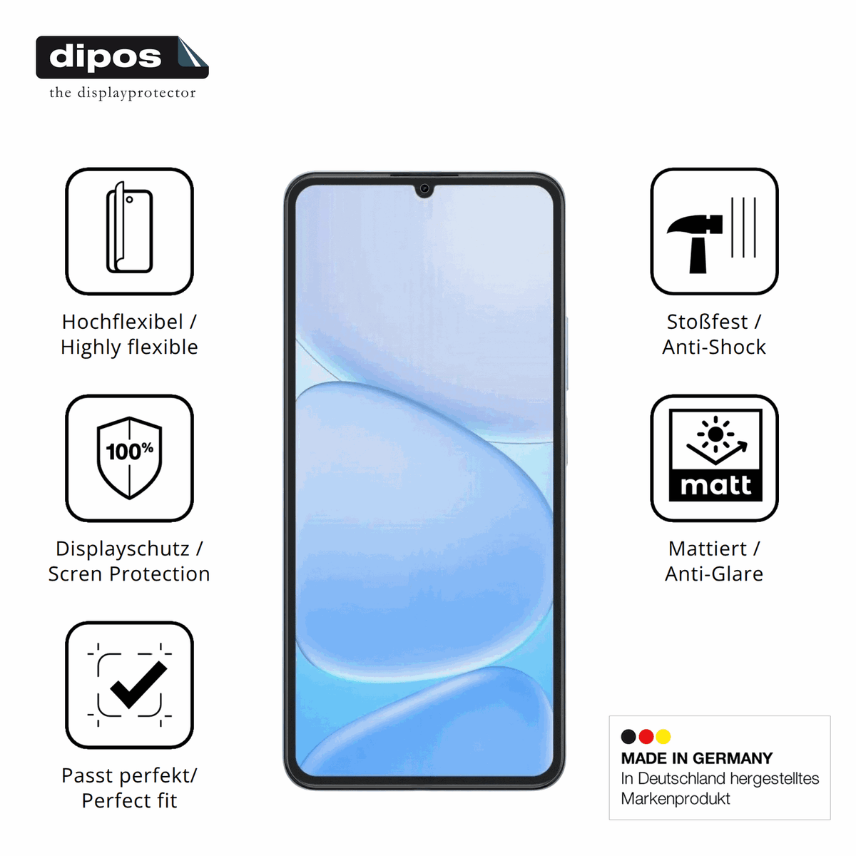 Displayschutz hergestellt in Deutschland, höchste Qualität made in Germany