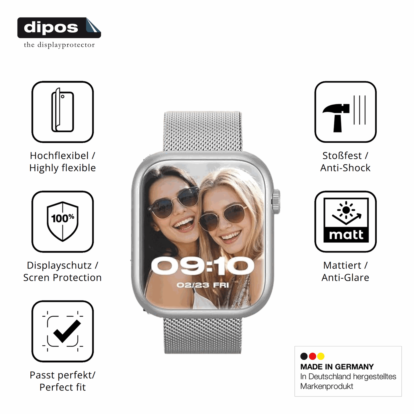Displayschutz hergestellt in Deutschland, höchste Qualität made in Germany