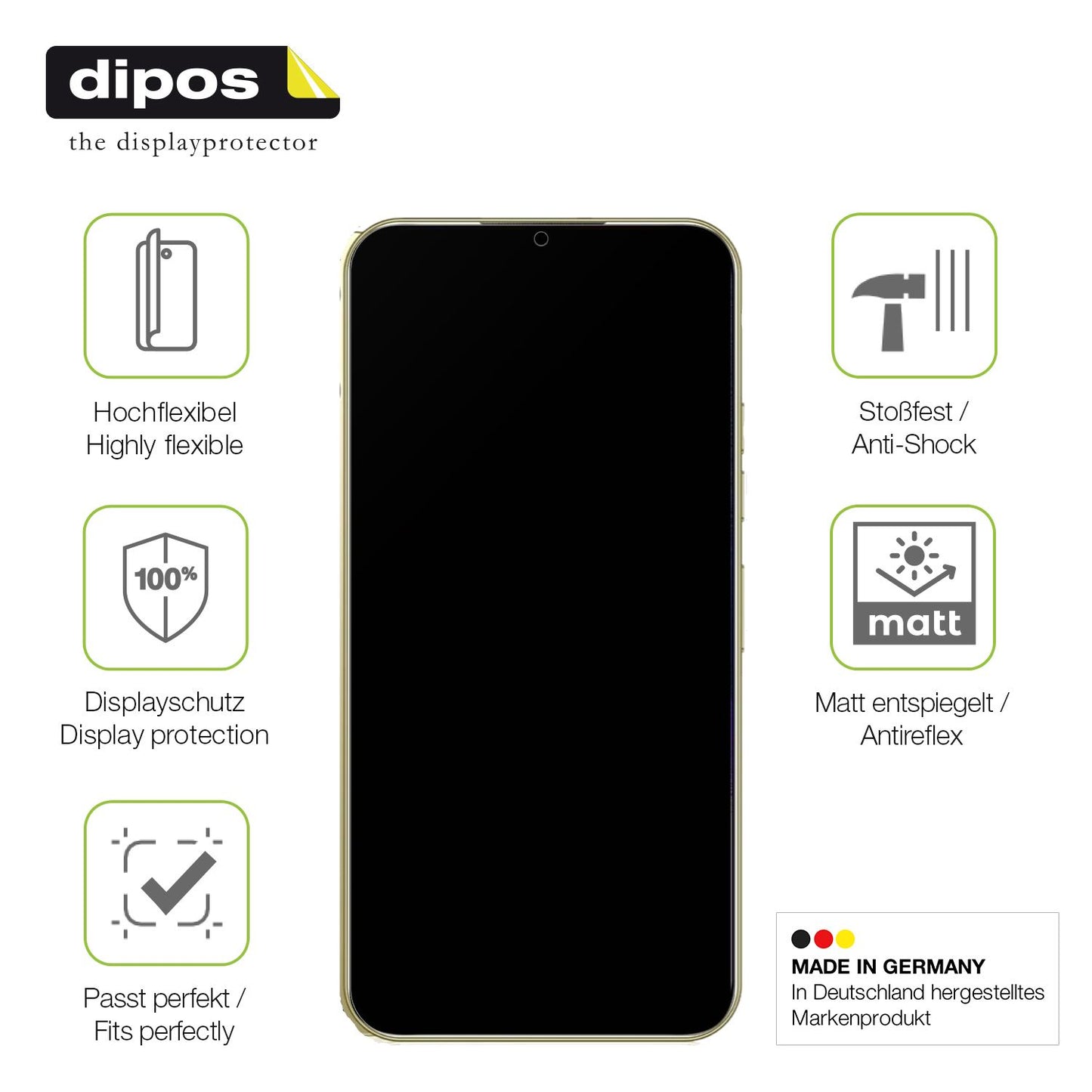 Displayschutz hergestellt in Deutschland, höchste Qualität made in Germany