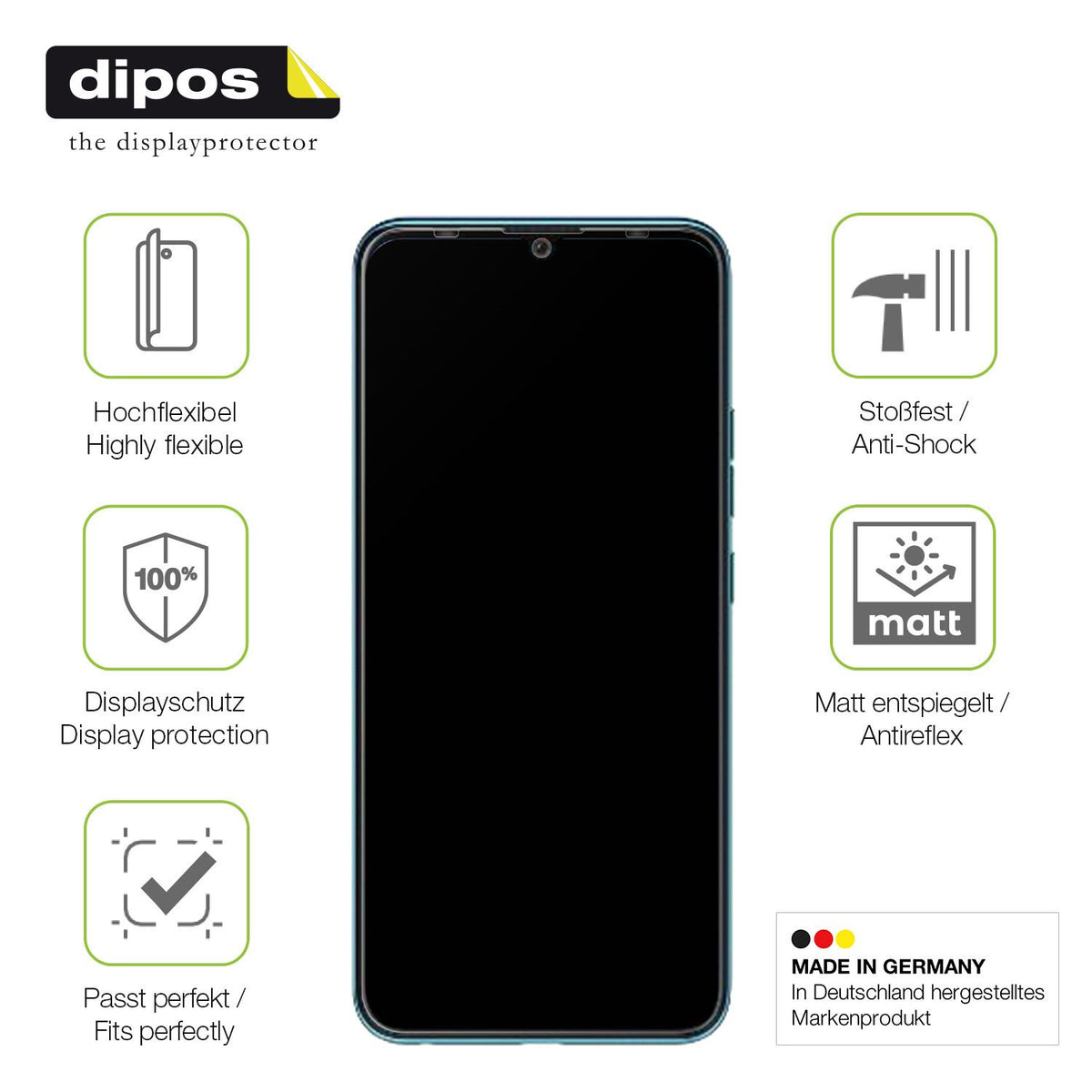 Displayschutz hergestellt in Deutschland, höchste Qualität made in Germany