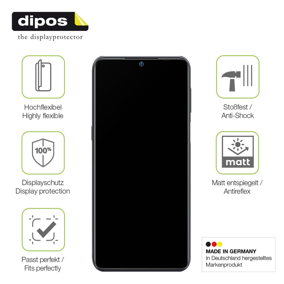 Displayschutz hergestellt in Deutschland, höchste Qualität made in Germany