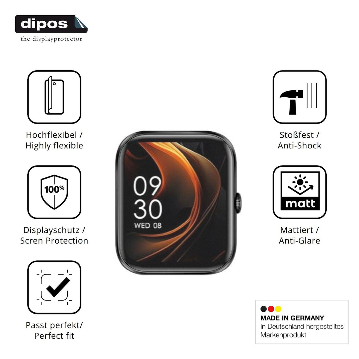 Displayschutz hergestellt in Deutschland, höchste Qualität made in Germany